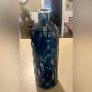 Stained Glass Jewel Tone Glads Mosaic Vase